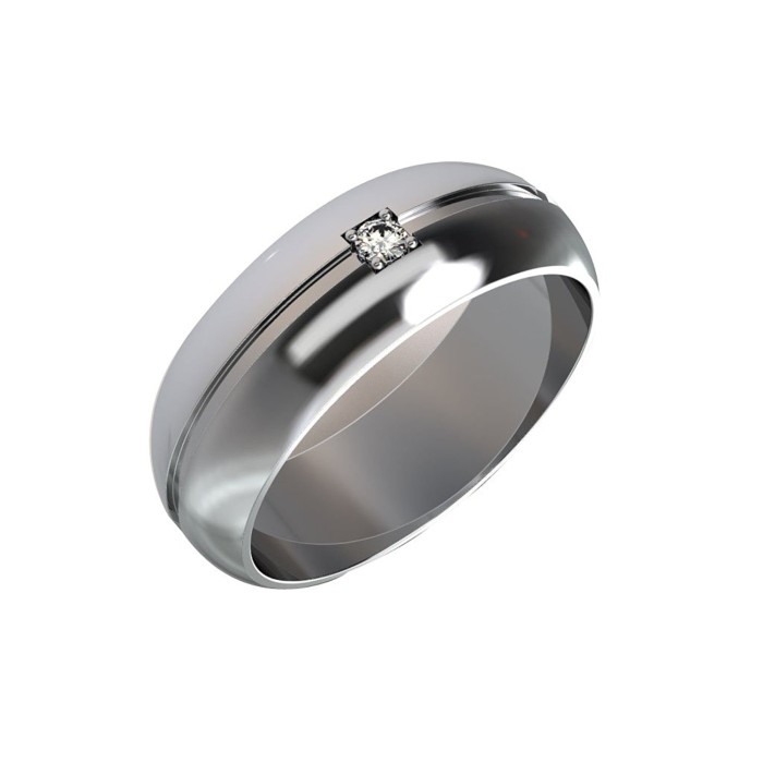 10 kt white gold real diamond engagement ring for men 0.05 Carat diamond ring for him (Colour HI Clarity I)
